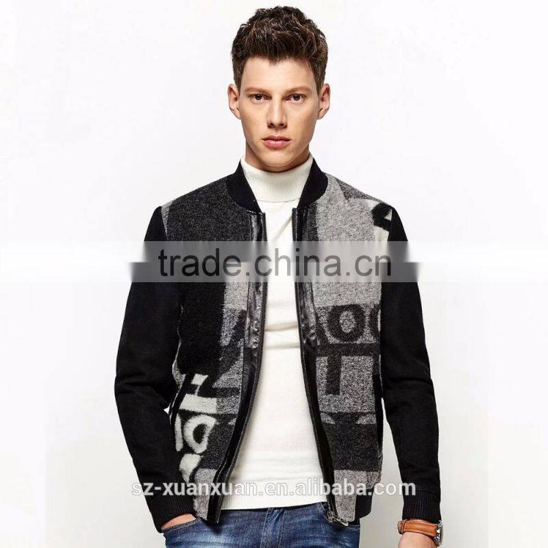 Hotting selling fashion varsity jacket wholesale men woolen jacket