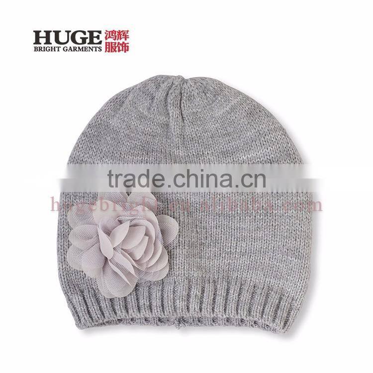 3D Flower Metallic-Threaded Knitted Caps For Women