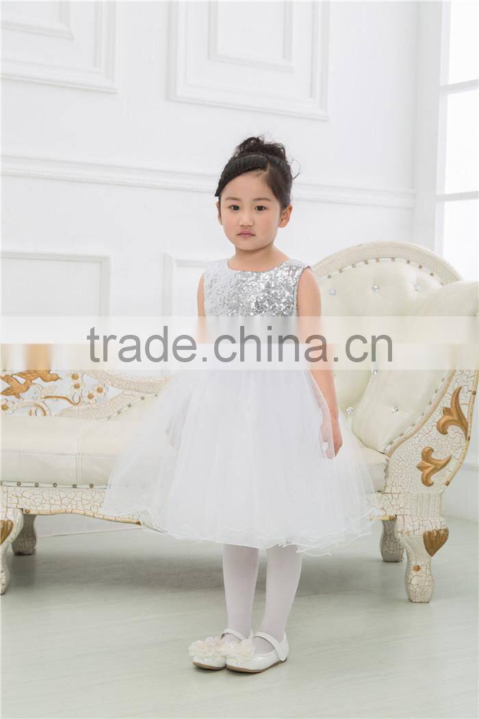 girl baby flower dresses with sequin bow sequin baby fashion dress frock design