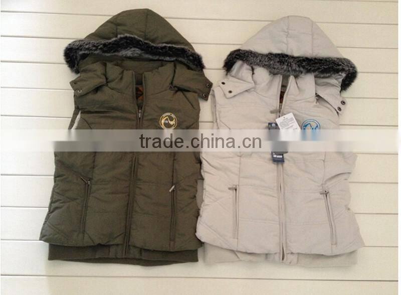 Lady 100%Polyester Padded Vest Garment stocklots