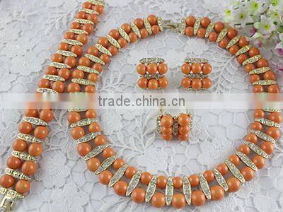 Promotional Custom Nigeria African Beads Jewelry Set BJ0005-1