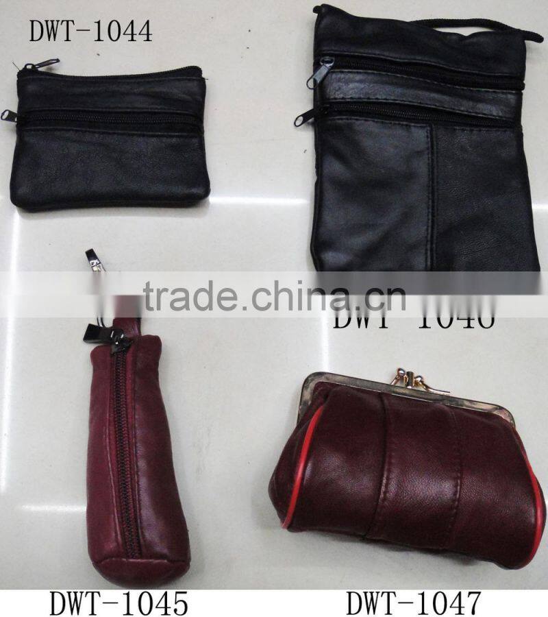 Fashion hot cheap sheep skin leather pouch