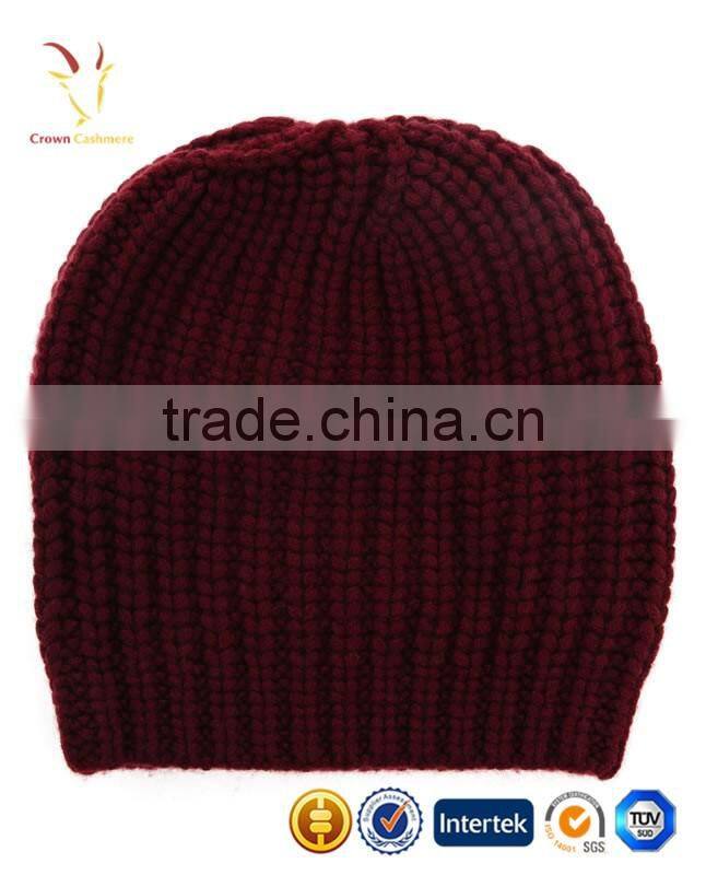 100% Pure Cashmere Womens Knit Hat Beanie,Warm Cap, Custom Sizes for Adult
