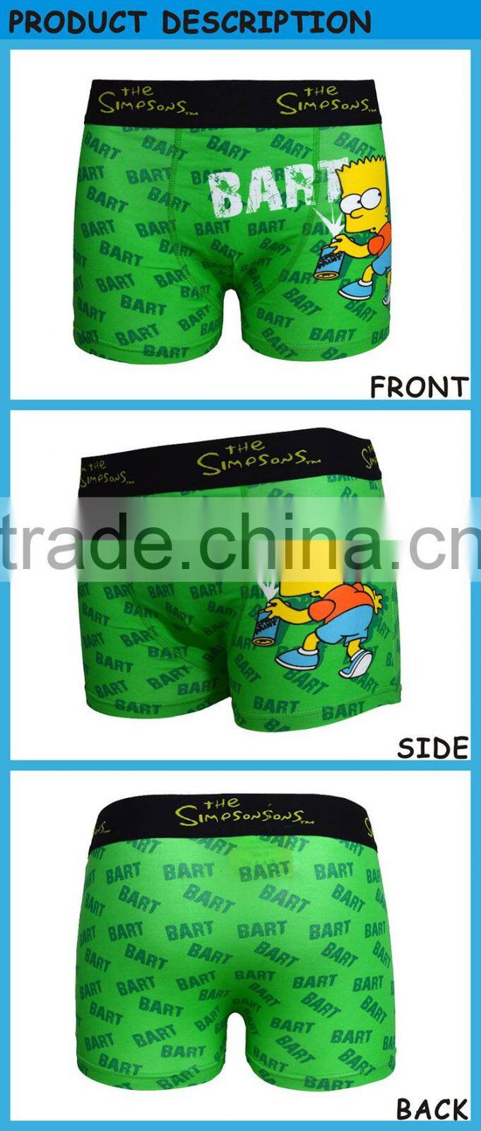 Cartoon Digital Printing Mens Underwear Boxer Wholesale