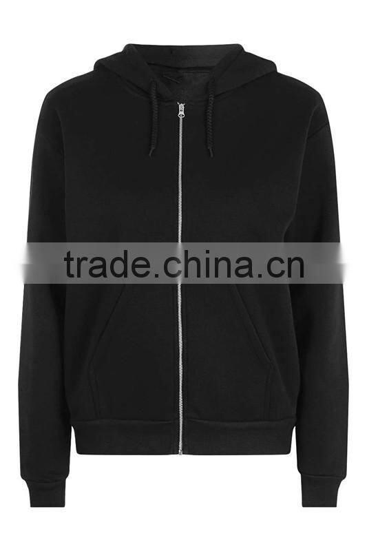 Wholesale hot sale fashion fleece zipper hoodie