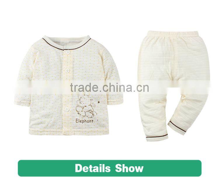 2 pcs long sleeve bamboo fiber children sleep wear set with wholesale price
