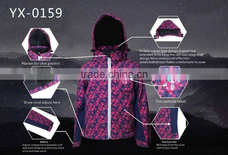 OEM wholesale children latest design lovely printting coat winter jacket