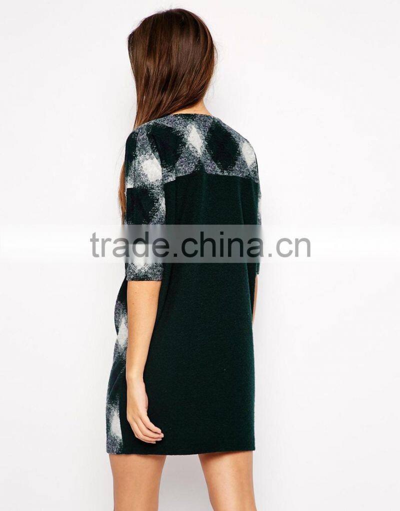 2014 Wholesale Oversized Dress in Geometric Wool