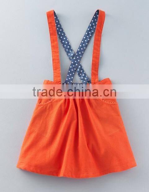 2017 fashion wholesale new design baby girl suspender skirt schoolgirl kids costume dress baby clothing