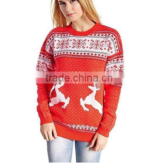 Fashion casual christmas sweater knitting patterns adult cute jumper