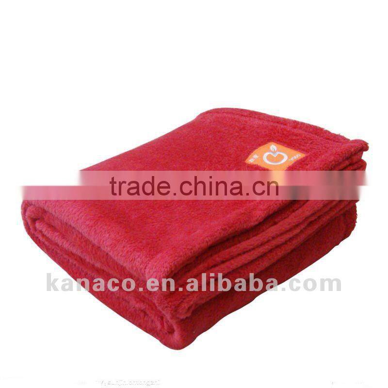 Red Polyester Terry Cloth Blanket(KN-BL-23)