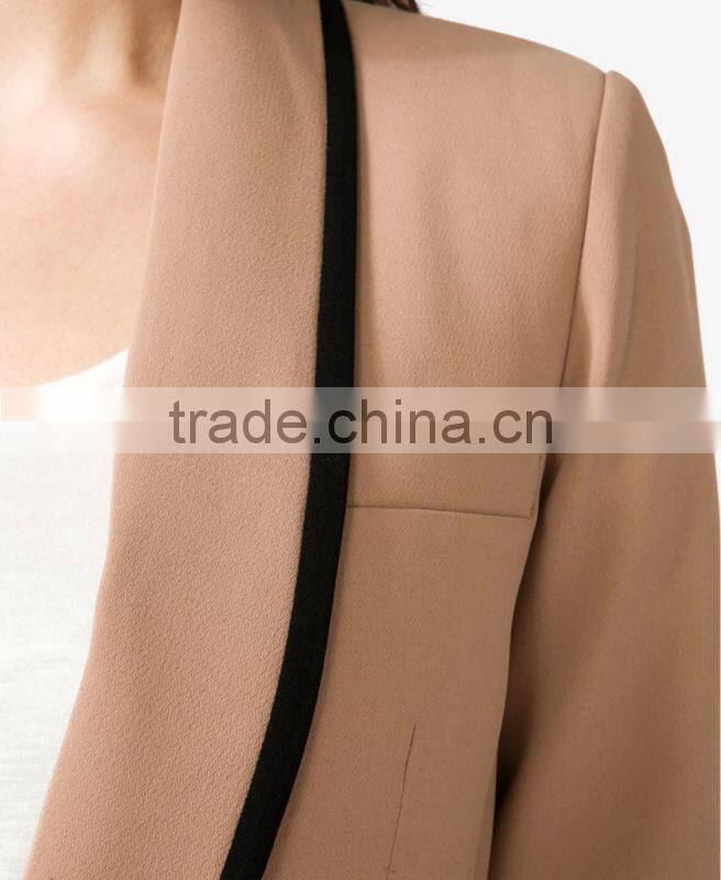 Padded Contrast Trimmed Blazer