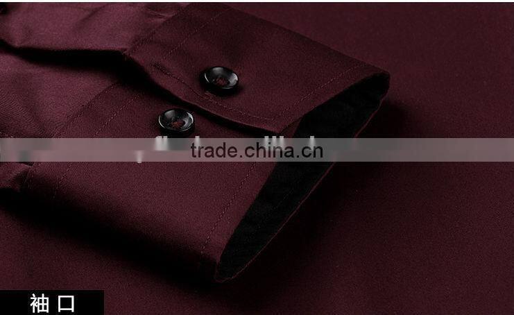 Yiwu manufacturer long sleeve burgundy men dress shirts