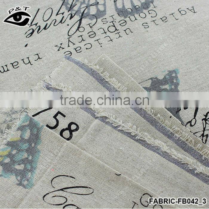 100% Linen Fabri Cotton Fabric Wholesale Fabric Butterfly Printed for Home Textile Curtain fabric