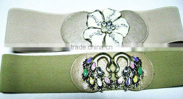 2013 Wide fashion women elastic webbing belt with many colors and designs for optipon