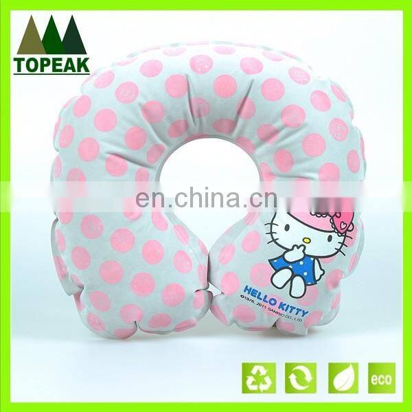 Inflatable Travel Pillow velvet PVC U-shape inflatable neck pillow