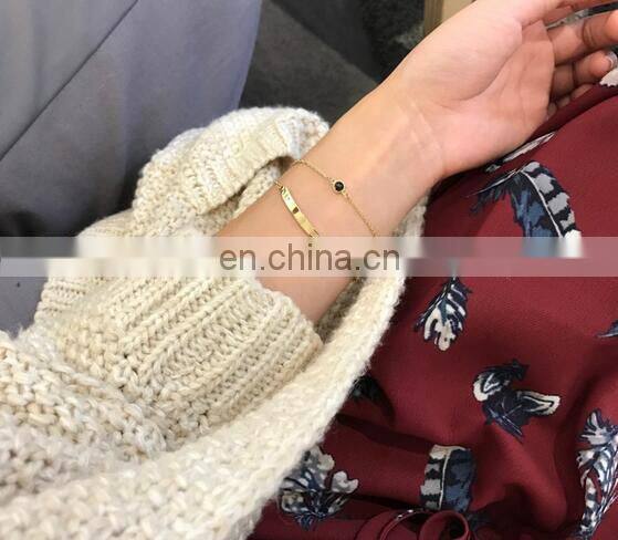 Retro Natural Stone Bracelet Double Layers Geometric Bracelet