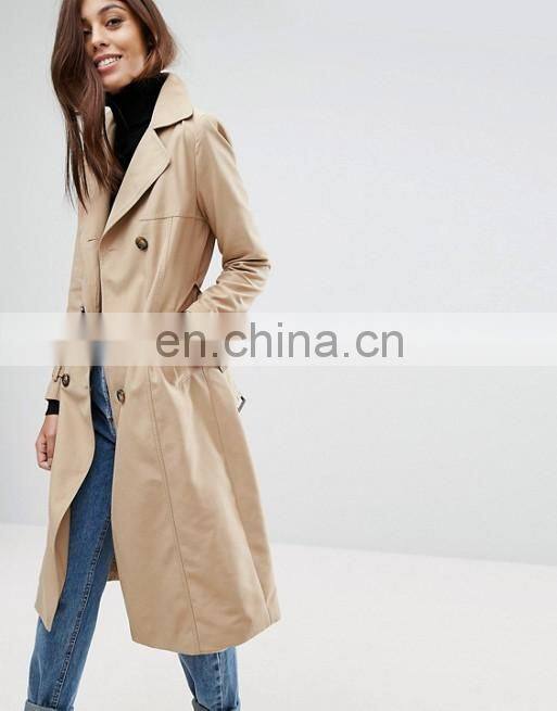 High Quality Womens Double-breasted Coat long Belt Dust Coat Fitted Woman Trench Coat S/M/L/XL