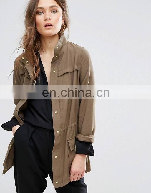 Hot sale fashion ladies long dust wind coat manufacture