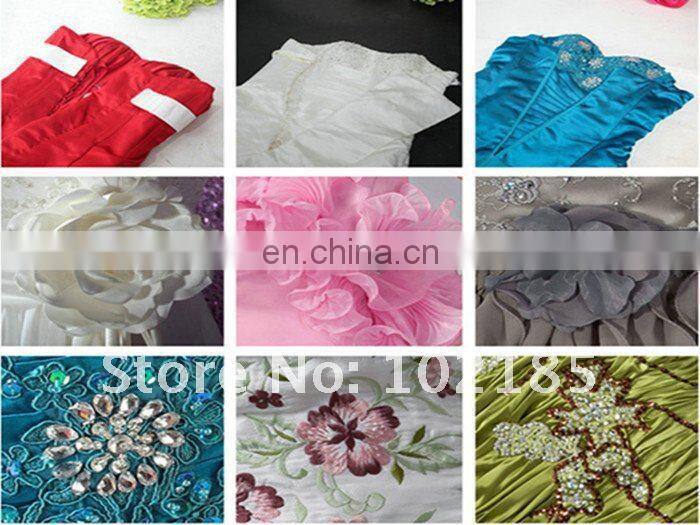 Flowing Strapless A-line Long Train Beads Pleats Satin Real Sample Wedding Dresses Pictures