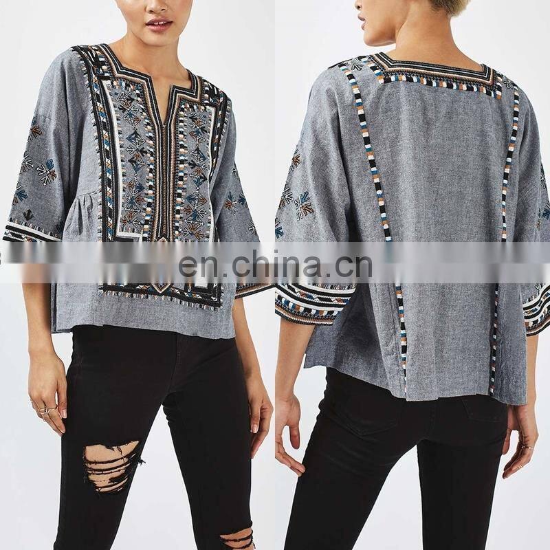 New Fashionable Patch Work Blouse Designs All Hot Sexy Women Blouse and Shirt for Ladies African Style