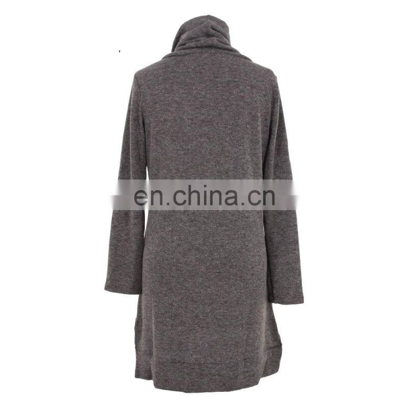 Elegant Mature xxl Size Women 3/4 Sleeve Cow Neckline Shirt Dress