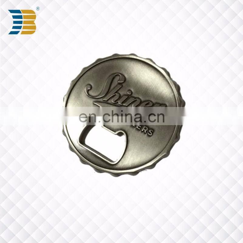 high quality cheap custom round bottle opener with embossment
