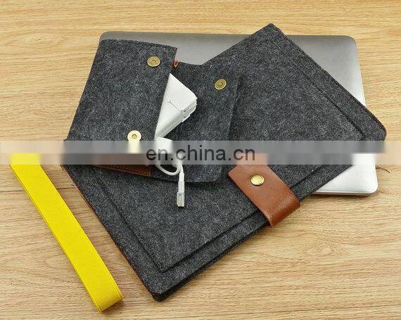 Chustom felt laptop sleeve with charger case