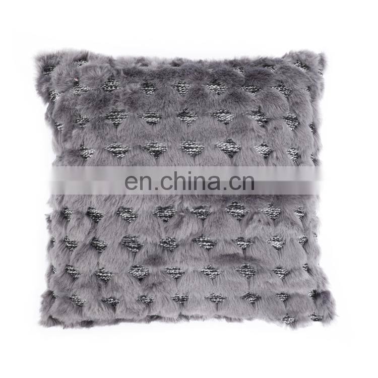 New style technology dark grey jacquard knitted woven decorative cushion cover