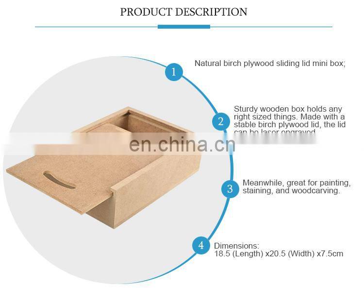 Customized MDF wooden boxes with sliding lid