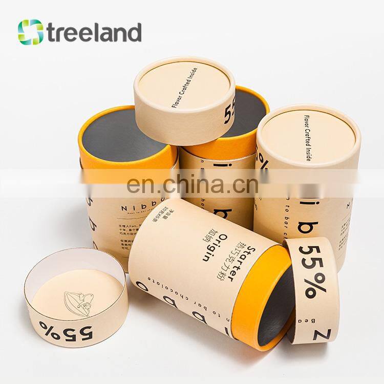 Fancy Chocolate Candy Packaging Custom Printed Round Paper Tube Luxury Cylinder Cardboard Tube