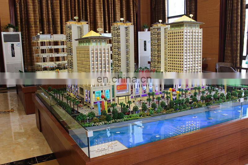 Ho scale building model with perfect Led lighting,popular 3d architecture model for sale/market