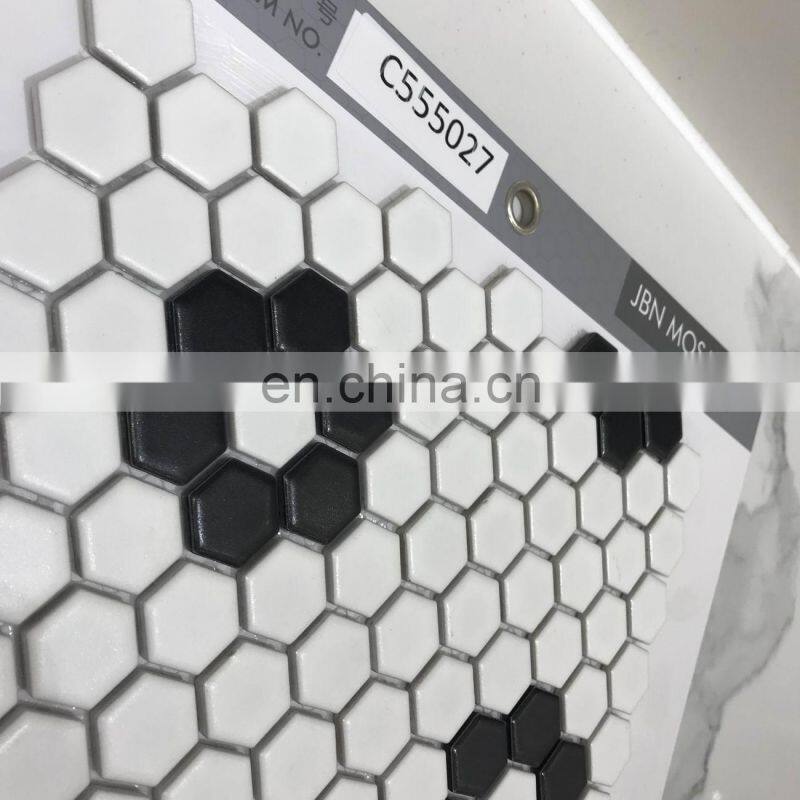 High Quality Hexagon Wall Tile Multi-Color Ceramic Mosaics Kitchen Bathroom Pool Tile Mosaic