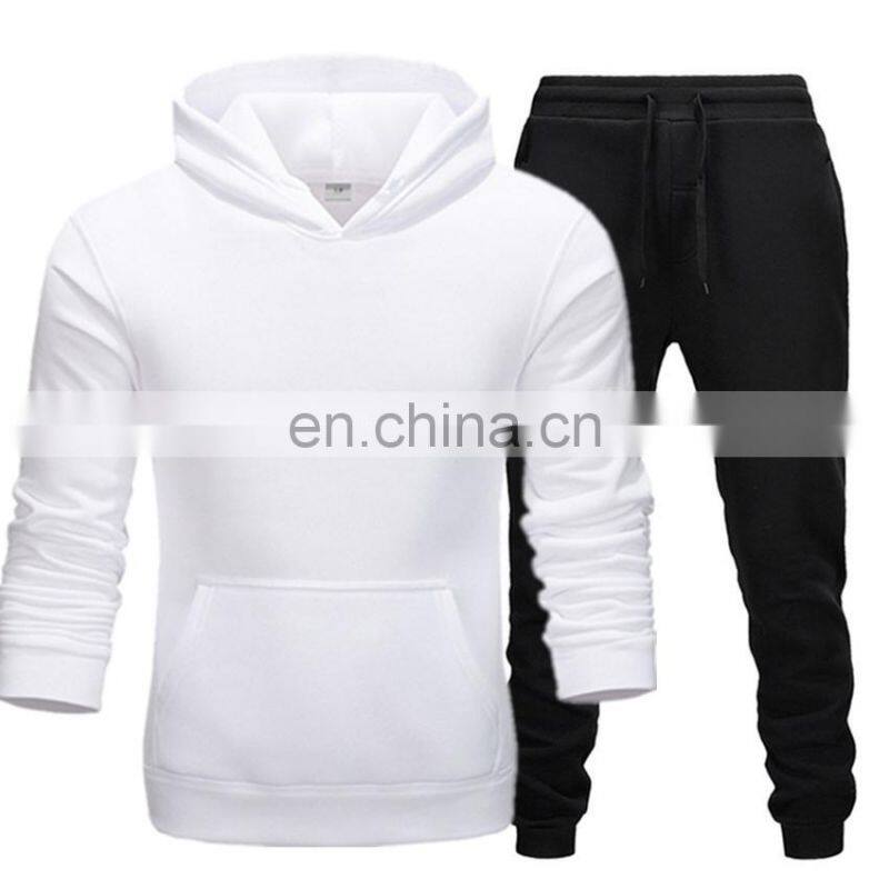 Men's and women's sweater sports hoodie plus size training fitness jogging suit 2-piece custom printing