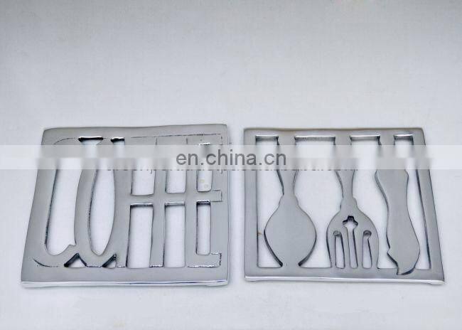 square shape silver plated fancy trivet