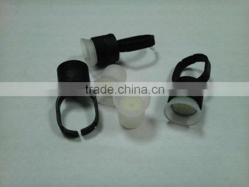 Disposable permanent makeup ink ring cup & tattoo pigment sponge cup with cap