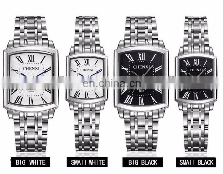 Chenxi 079A Casual Men Women Quartz Wristwatch Chronograph Roman dial Water Resistant Designer Couple Watch Lovers
