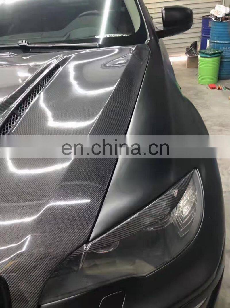 Runde Resin &Half Carbon Material Front Bumper Grille Side Skirt Spoiler Rear Lip Hood For BMW X6 E71 Haman Style Wide Body Kit
