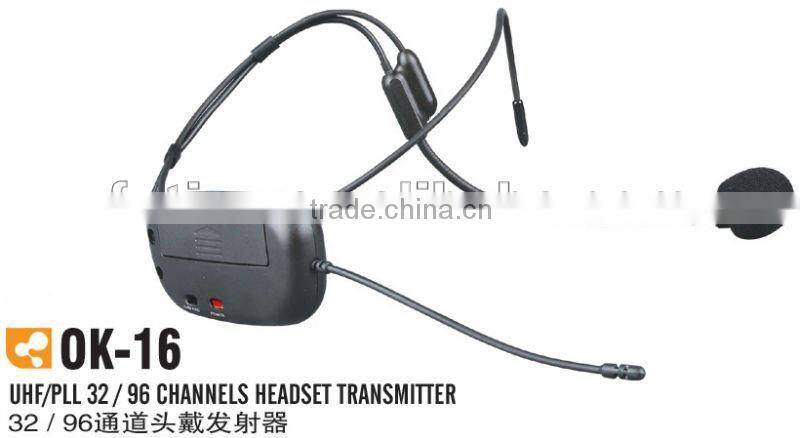 OK-8R/OK-16 UHF PLL Headset Transmitter Wireless System