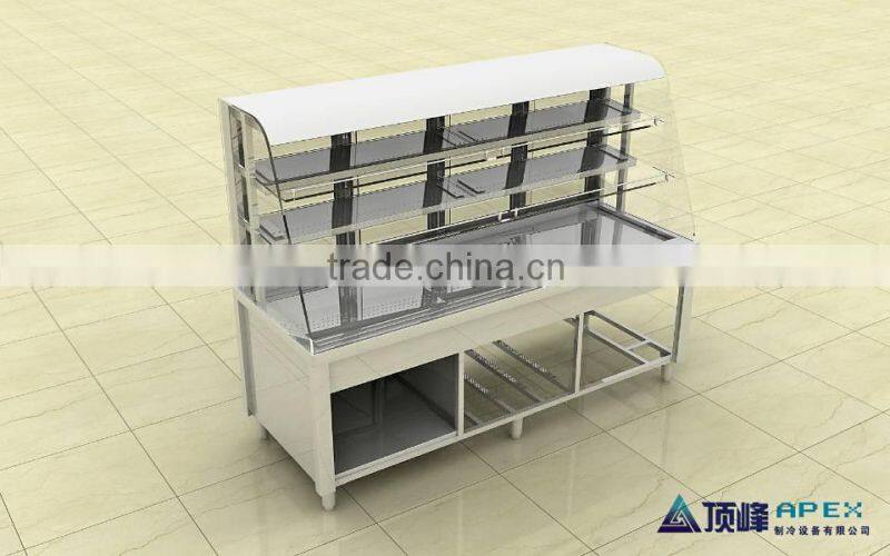 APEX restaurant ventilated refrigeration hot pot equipment chafing dish order food showcase