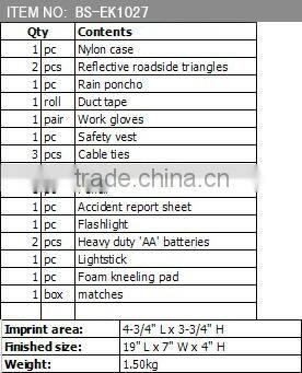 Car Accident Urgent Repair Tool Universal Kit Bag