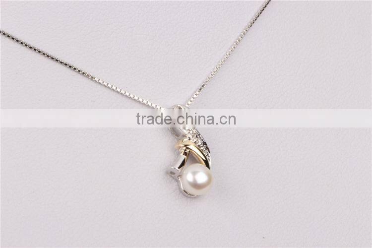 fashion pearl neck pendant 925 silver