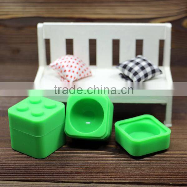 Non-stick custom silicone bho container lego slick butane hash silicone container silicone wax jar 9ml
