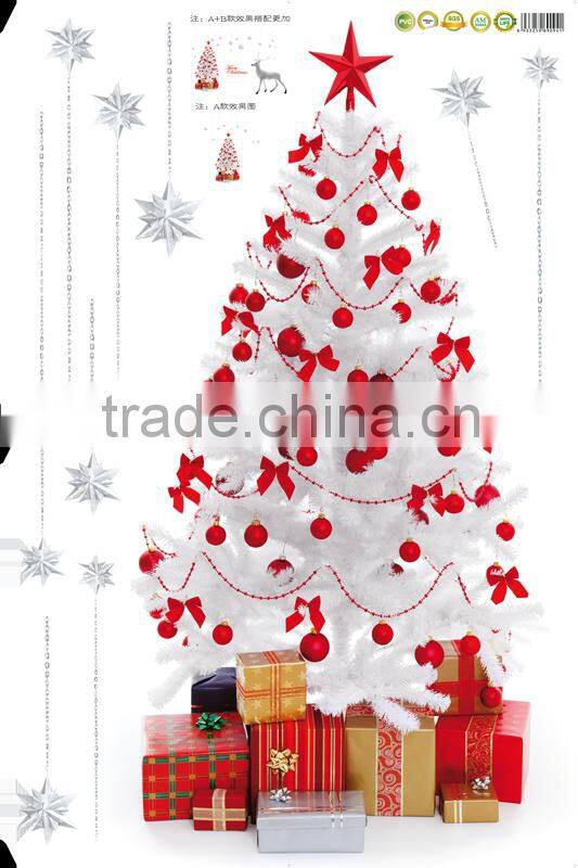 ALFOERVER pvc antelope and christmas tree window decal sticker