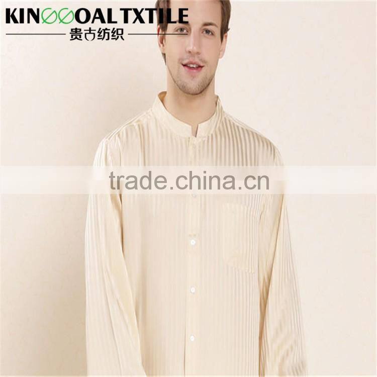 100% Silk solid color Pajama Set Men's Long Lightweight