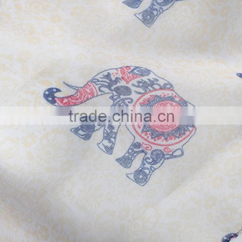 Elephant printing plain jersey cotton muslim long scarf hijab scarf
