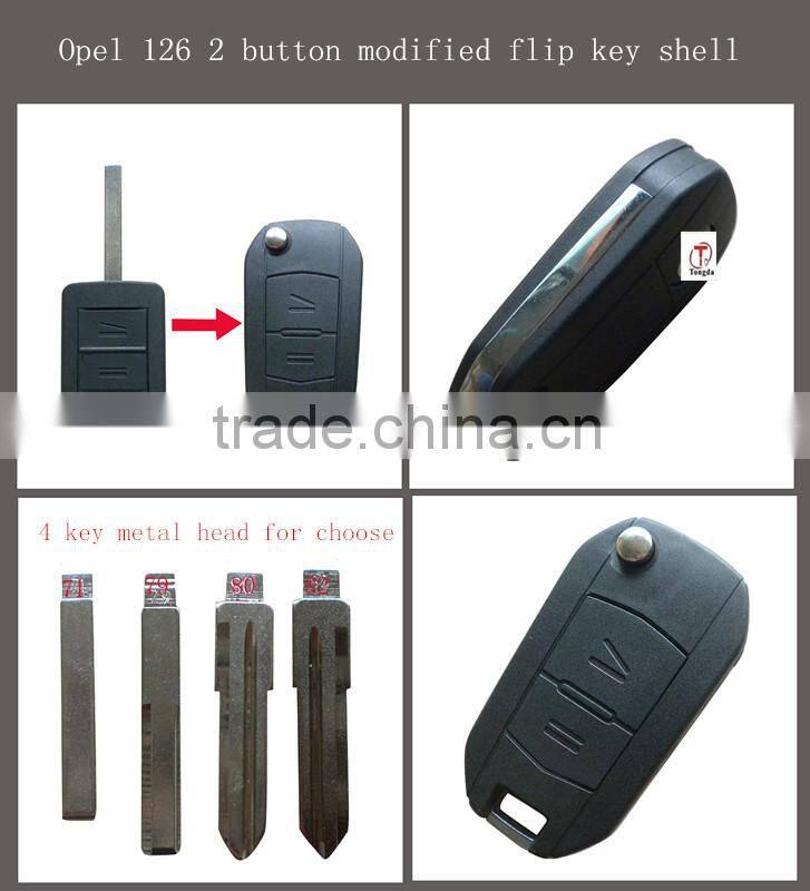 TD 126 2 button modified flip key shell for Opel