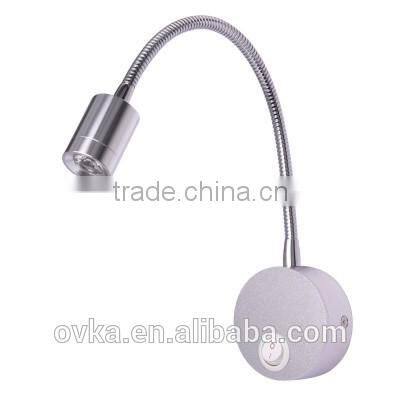 Facotry SALE 3W led wall sconce light for hotel indoor lighting with flexible gooseneck