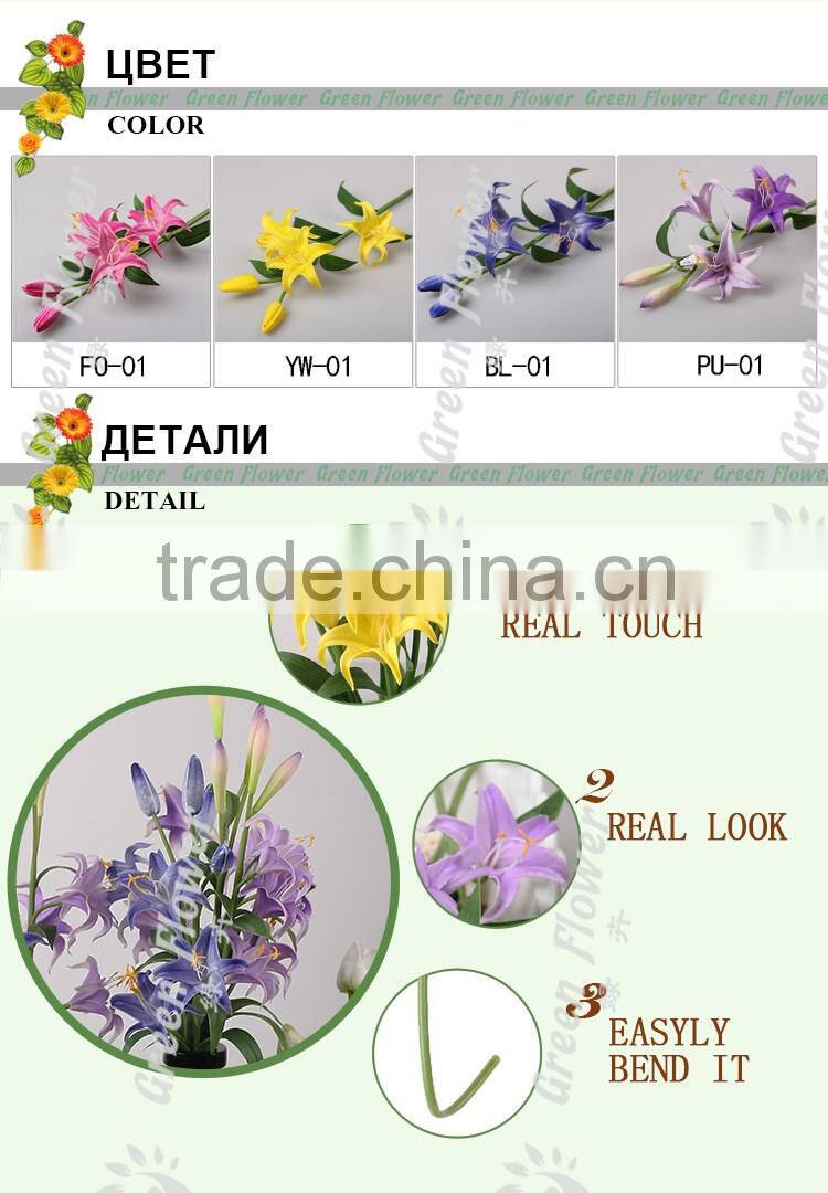 2016 Wholesale mini lily Artificial Flowers Real Touch Bouquet Wedding Bridal Home Declarative flowers