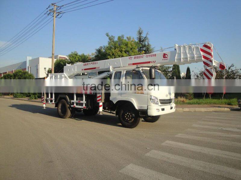 10 ton truck with crane with good T-king chassis used truck cranes for sale